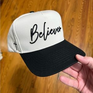 Black and White 'Believer' Cap